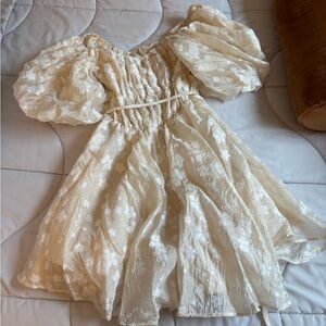 Talulah off white floral off the shoulder dress